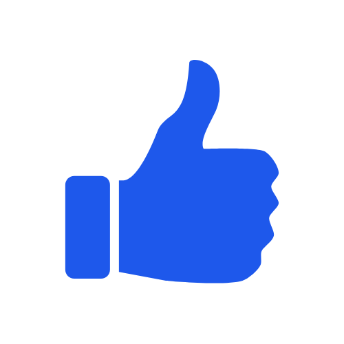 A blue thumbs up icon on a black background, suitable for templates.