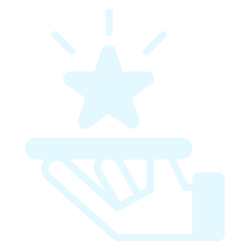 A hand holding a star icon representing recurring cleaning on a black background.