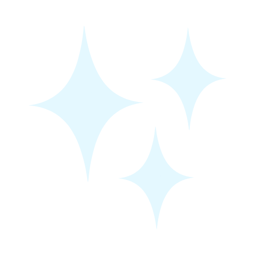 Three stylized white sparkle shapes on a black background, designed as kitchen cleaning templates.
