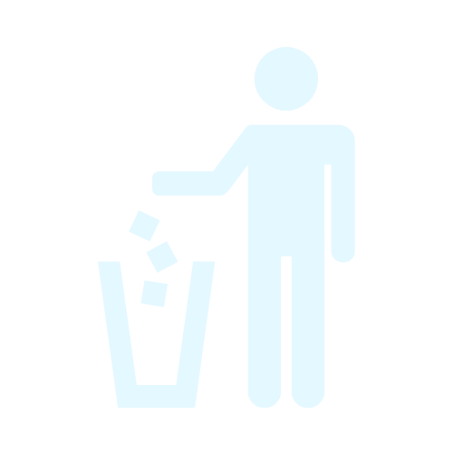Person discarding items into a trash bin during kitchen cleaning.